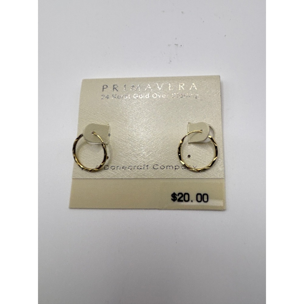 Primavera Hoop Earrings Womens OS Gold 24K Gold Over Sterling Silver Twisted